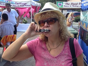 Mary Lou Keller playing the Pulmonica Harmonica